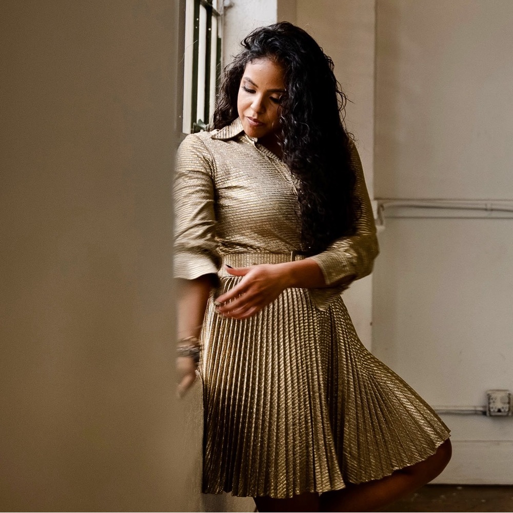 Susan Thomas Gold Metallic Dress